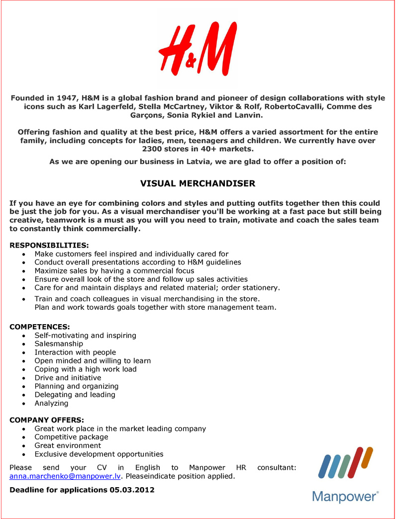 visual merchandiser cover letter merchandiser resume