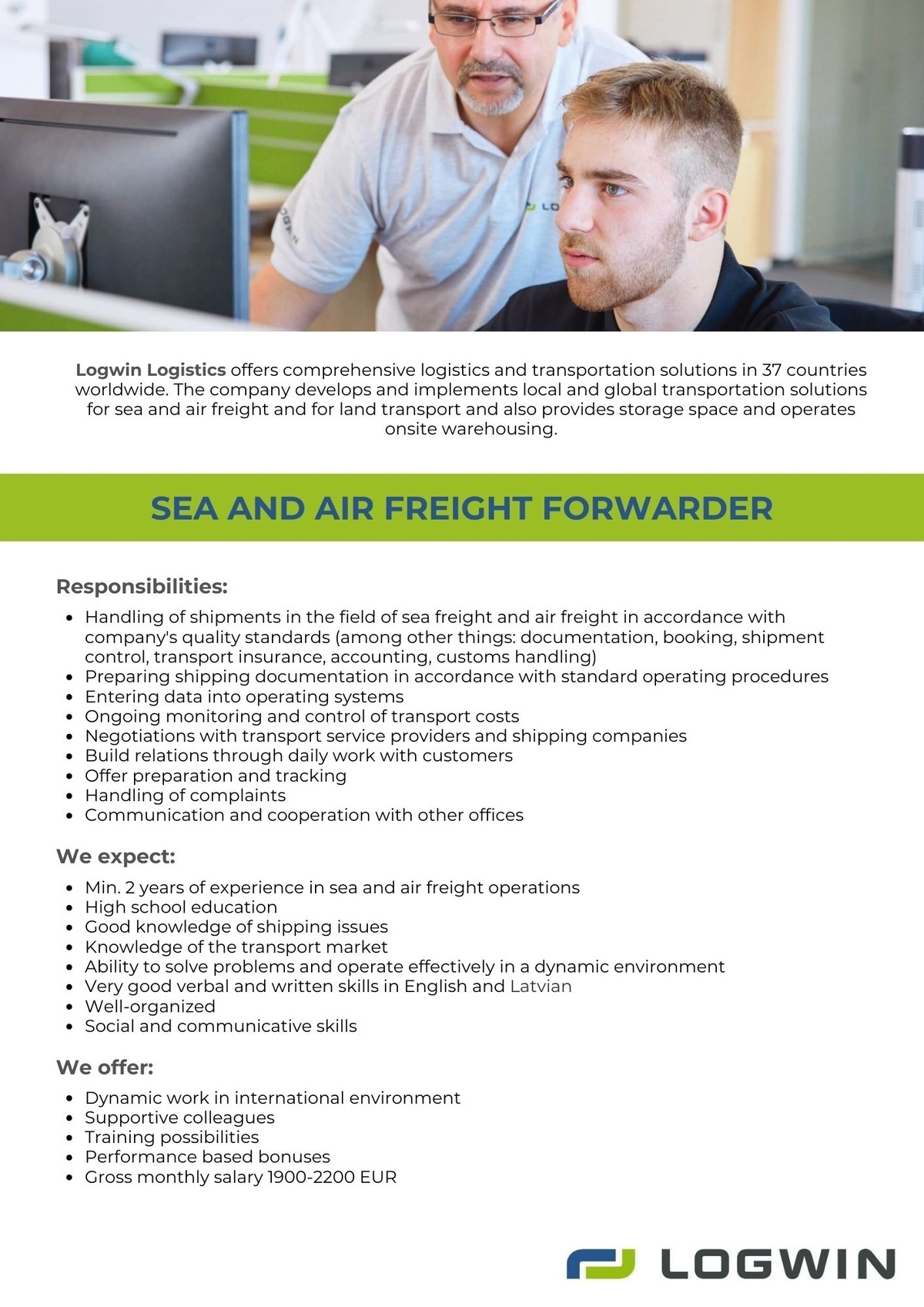 SAS "Manpower Lit" filiāle "Manpower Lit" Sea and air freight Forwarder