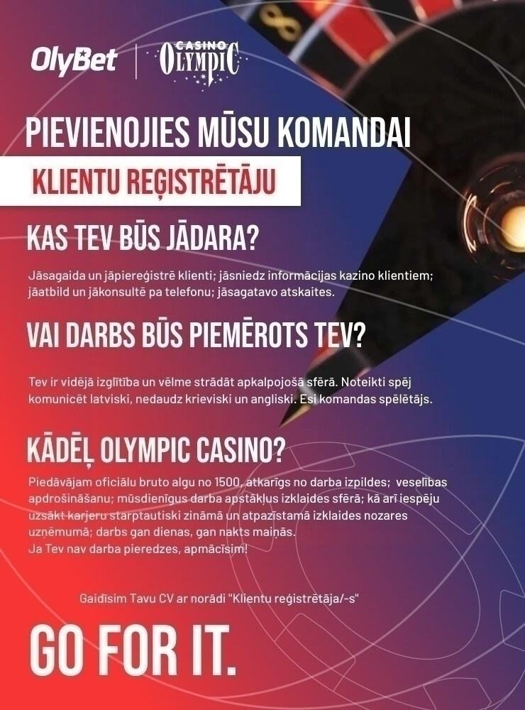 Olympic Casino Latvia, SIA Klientu reģistrētājs/-a (Olympic Casino Kempinski viesnīca)
