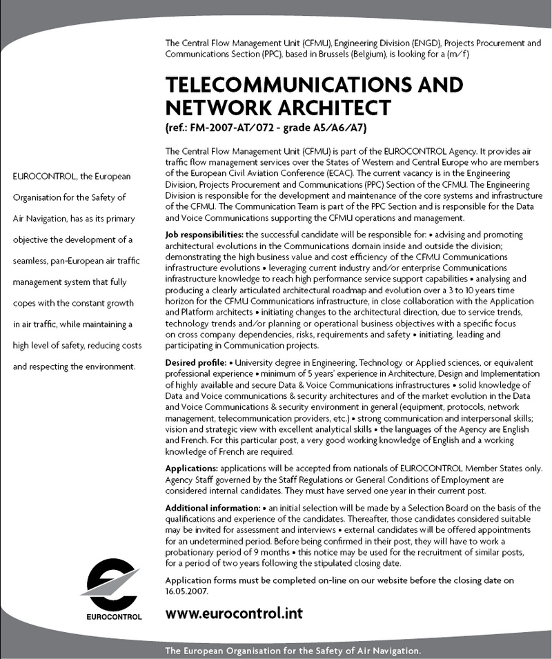 CV Market client Telecommunications and Network Architect