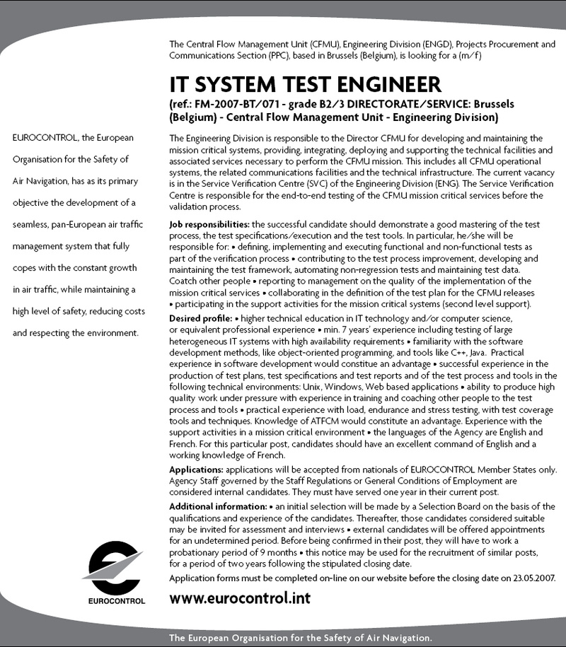 CV Market client IT System Test Engineer