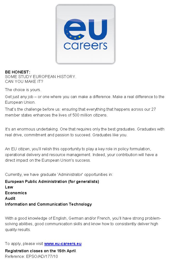 CV Market client European Union Graduate Opportunities