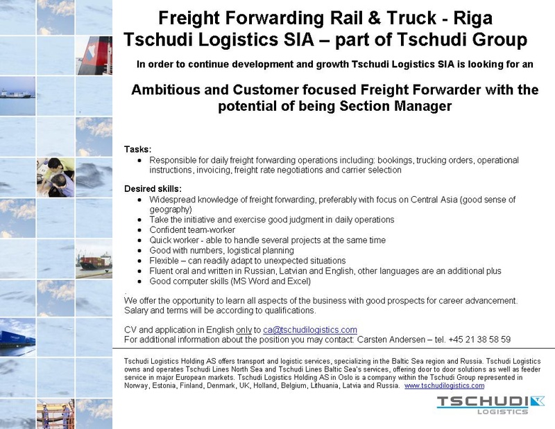 Tschudi Logistics, SIA Freight Forwarder