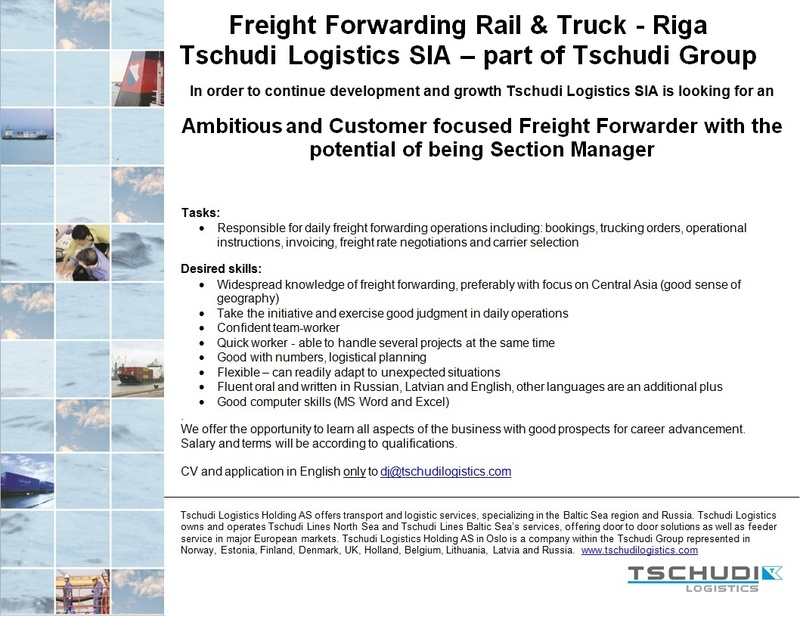 Tschudi Logistics, SIA Freight Forwarder