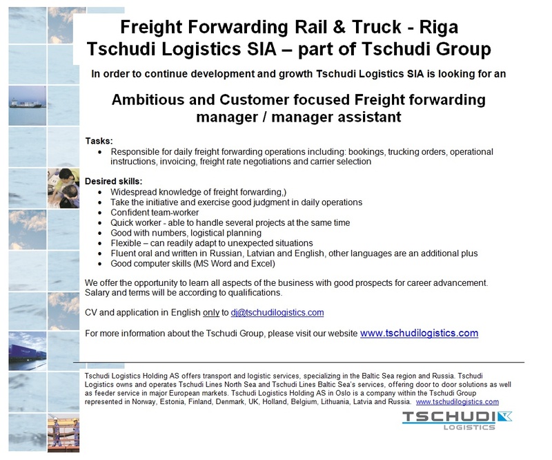 CV Market client Freight forwarding manager / manager assistant