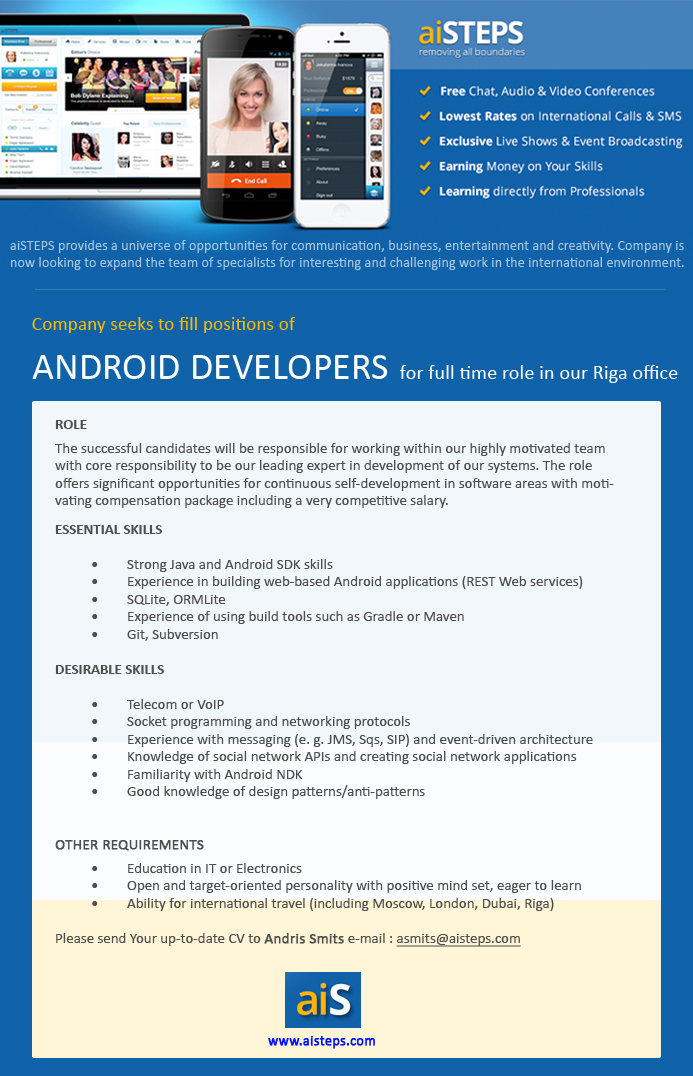 CV Market client ANDROID developers