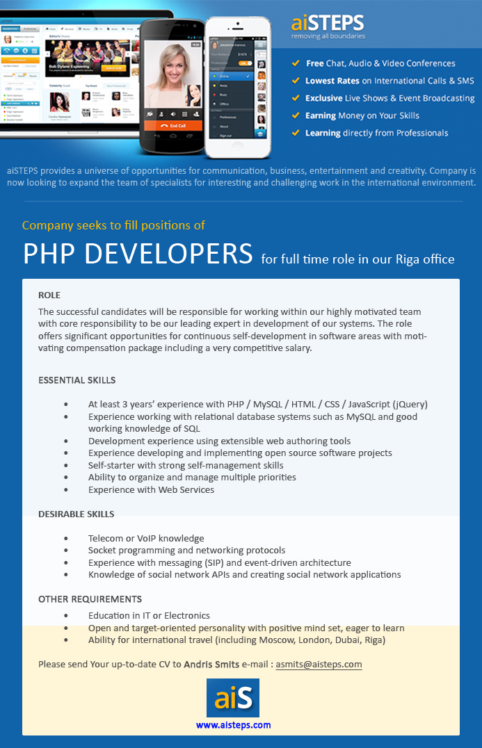 aiSTEPS PHP developers
