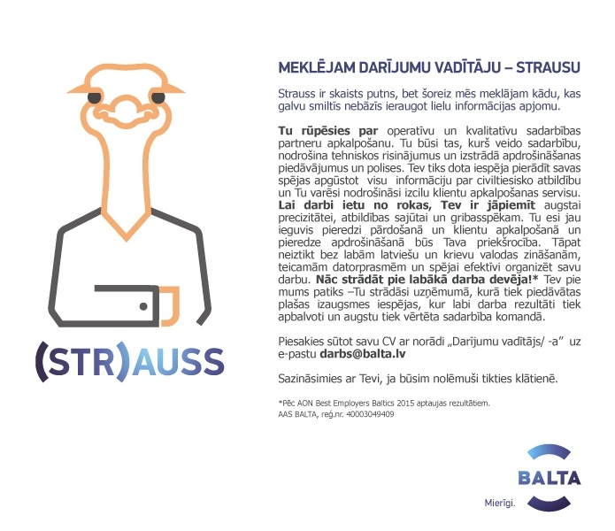 Balta, AAS Darījumu vadītājs/-a Strauss