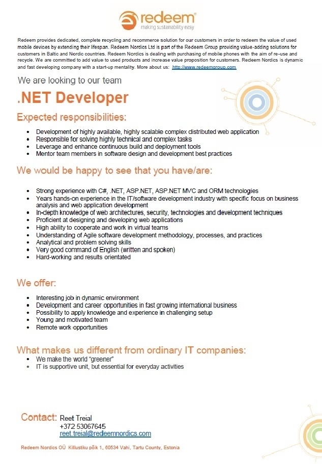 CV Market client .NET Developer