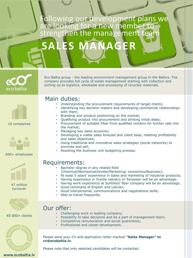 CV Market client Sales Manager