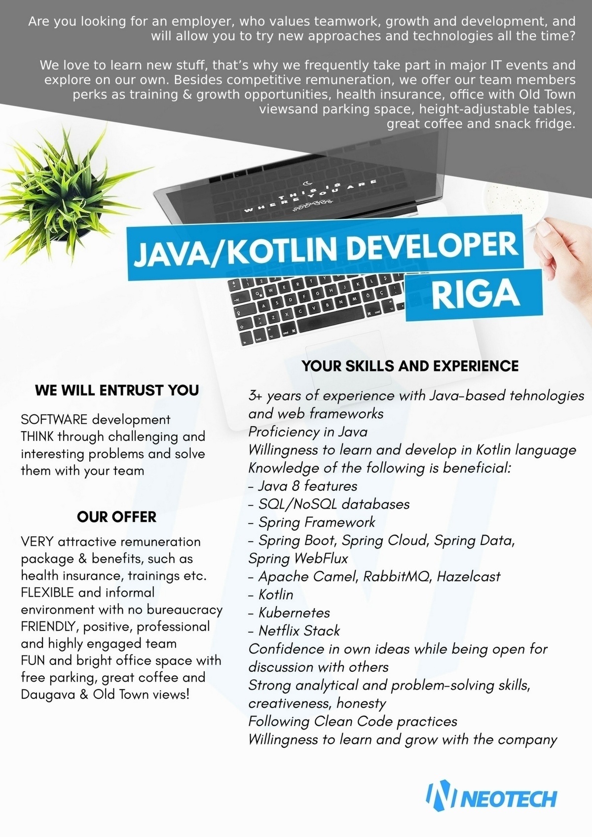 Neotech Development, SIA Java/Kotlin Developer