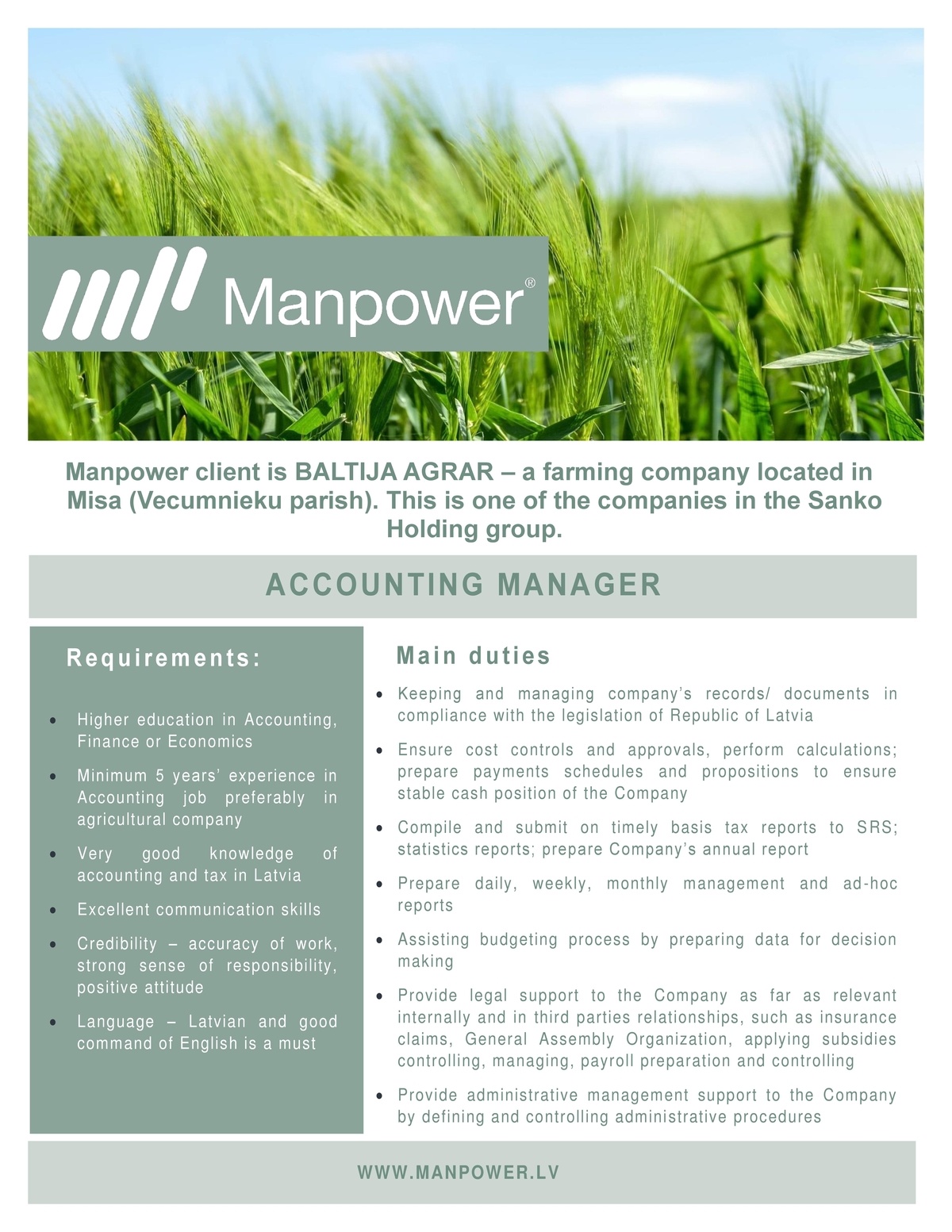 MANPOWER ACCOUNTING MANAGER