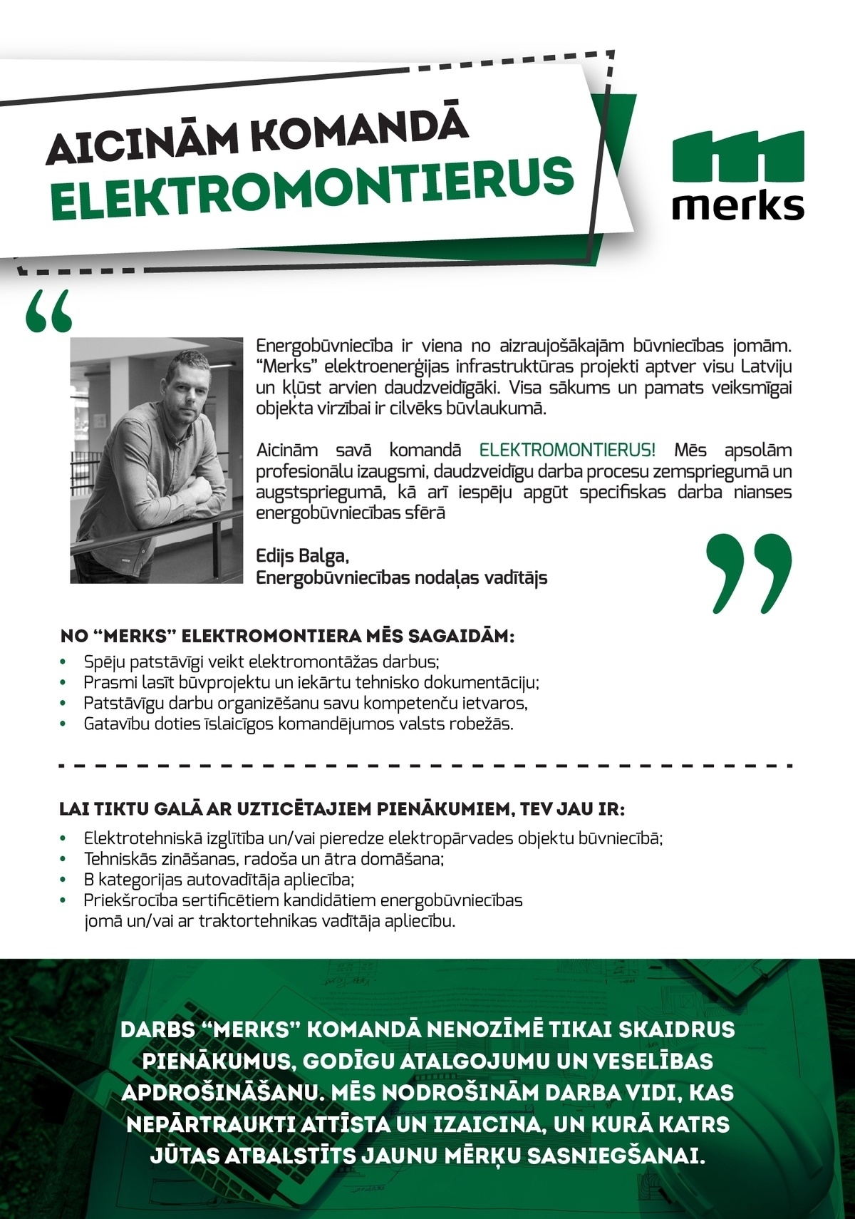 Merks, SIA Elektromontieris/-e