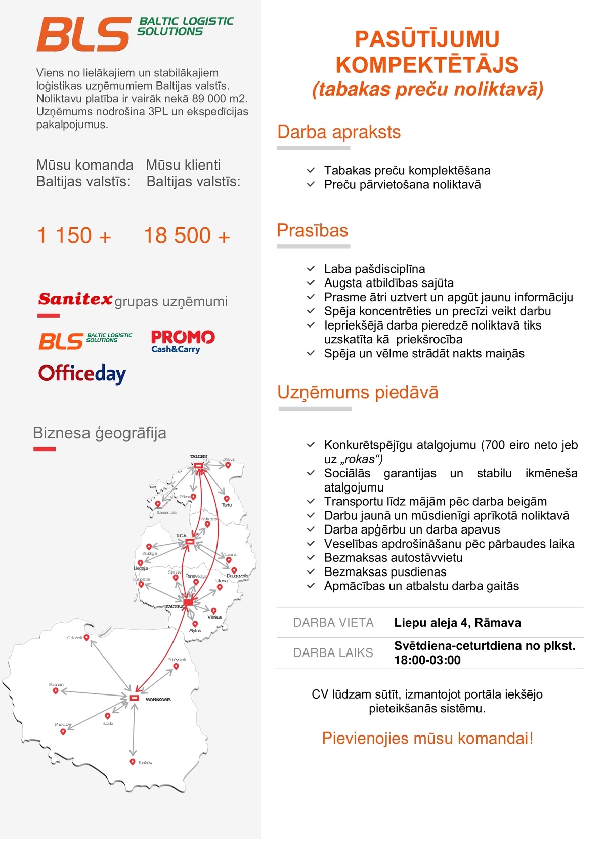 Baltic Logistic Solutions Pasūtījumu komplektētājs/-a