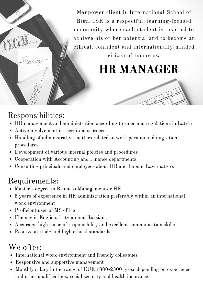 MANPOWER HR manager