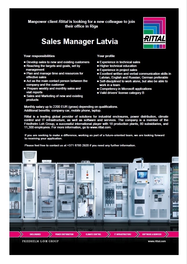 MANPOWER Sales Manager Latvia