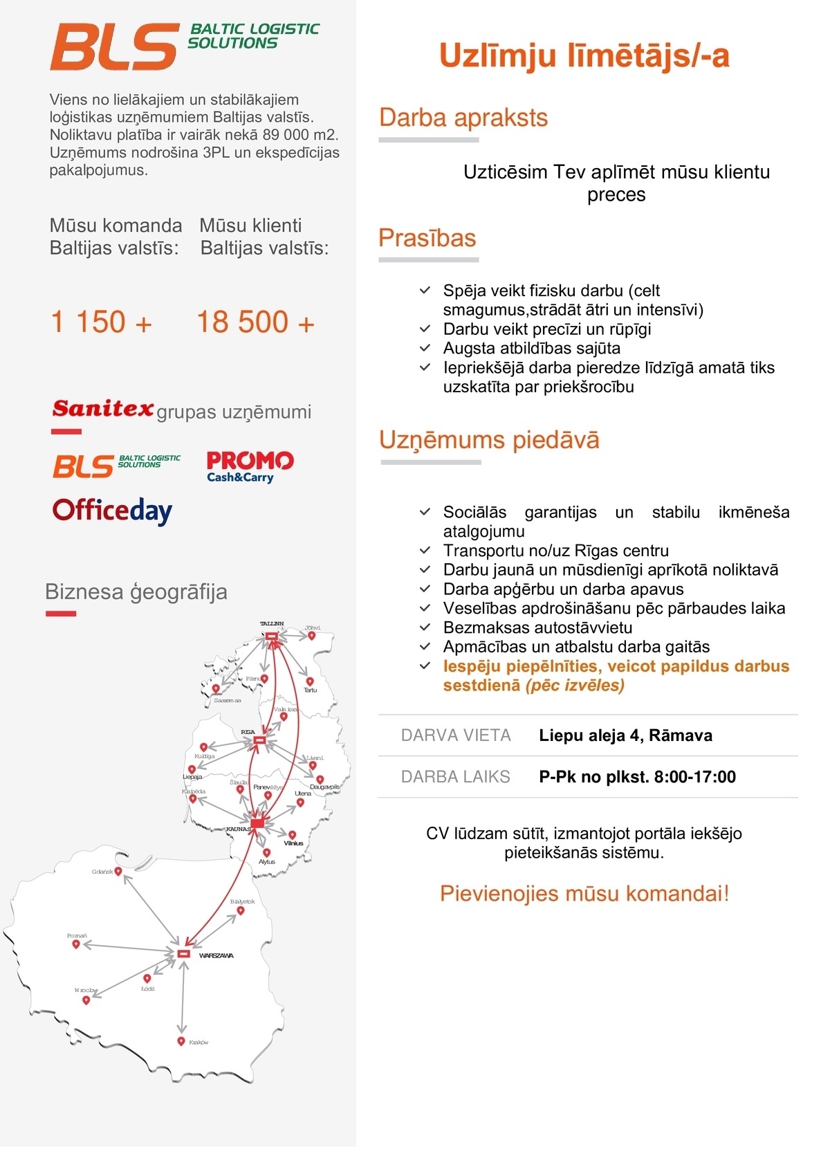Baltic Logistic Solutions Uzlīmju līmētājs/-a