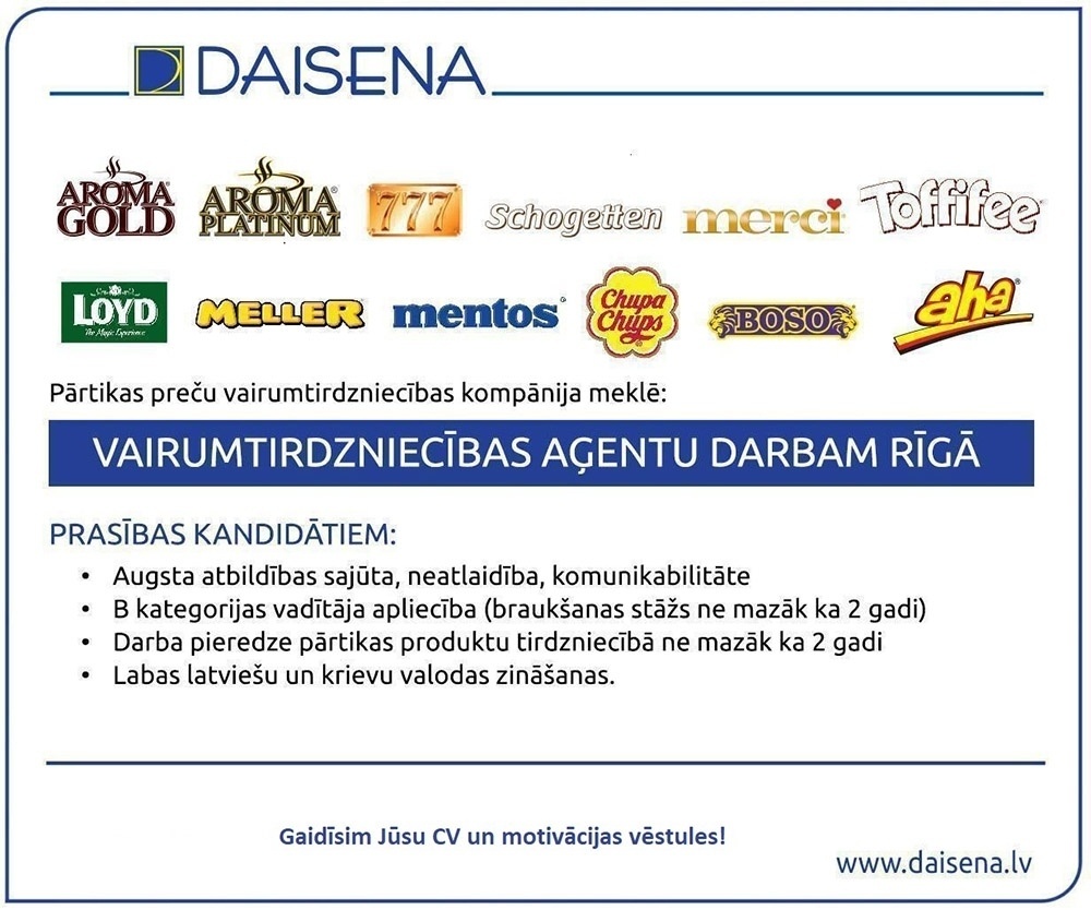 Daisena Latvia, SIA Vairumtirdzniecības aģents/-e