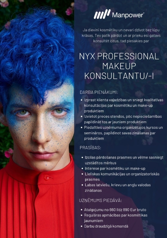 MANPOWER NYX Kosmētikas konsultants/ -e