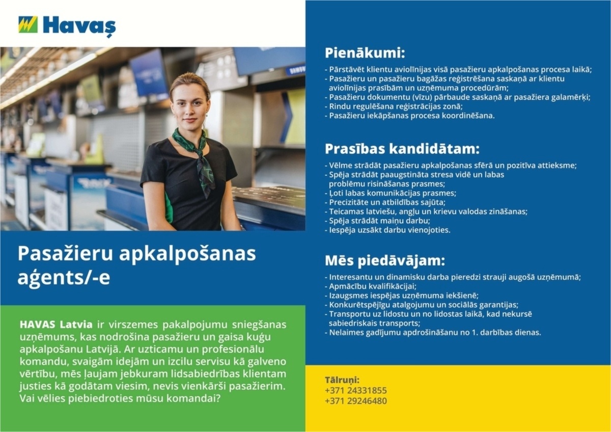 Havas Latvia, SIA Passenger Service Agent | Pasažieru apkalpošanas aģents/-e