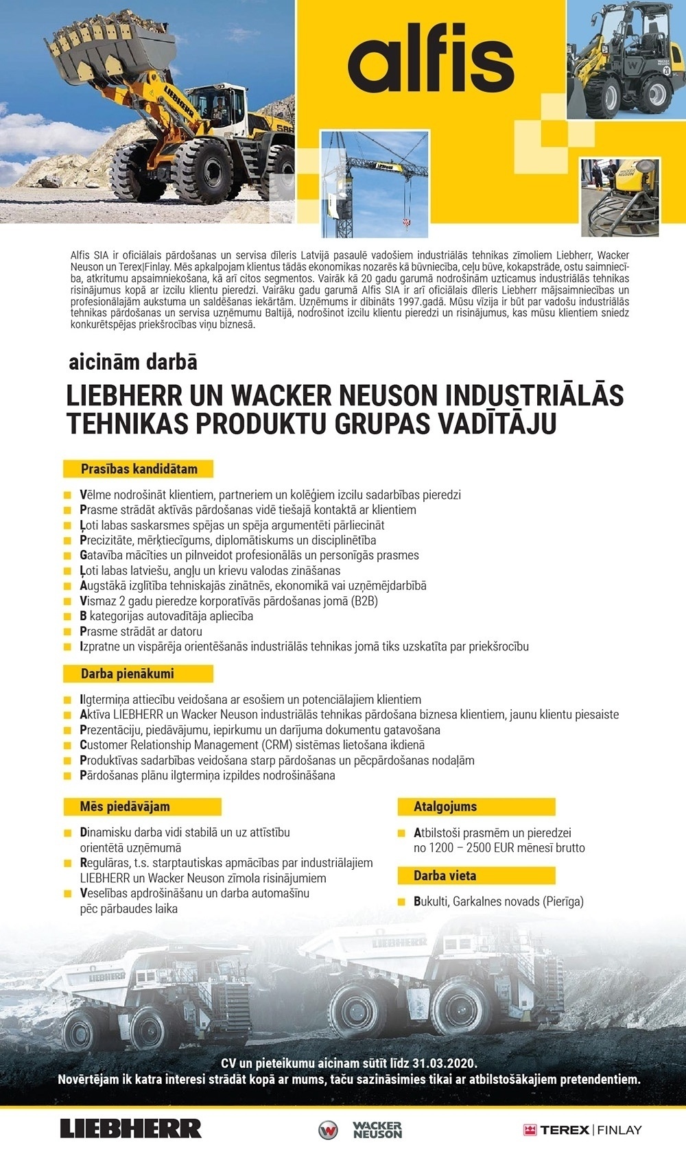 Alfis, SIA Produktu grupas vadītājs/-a