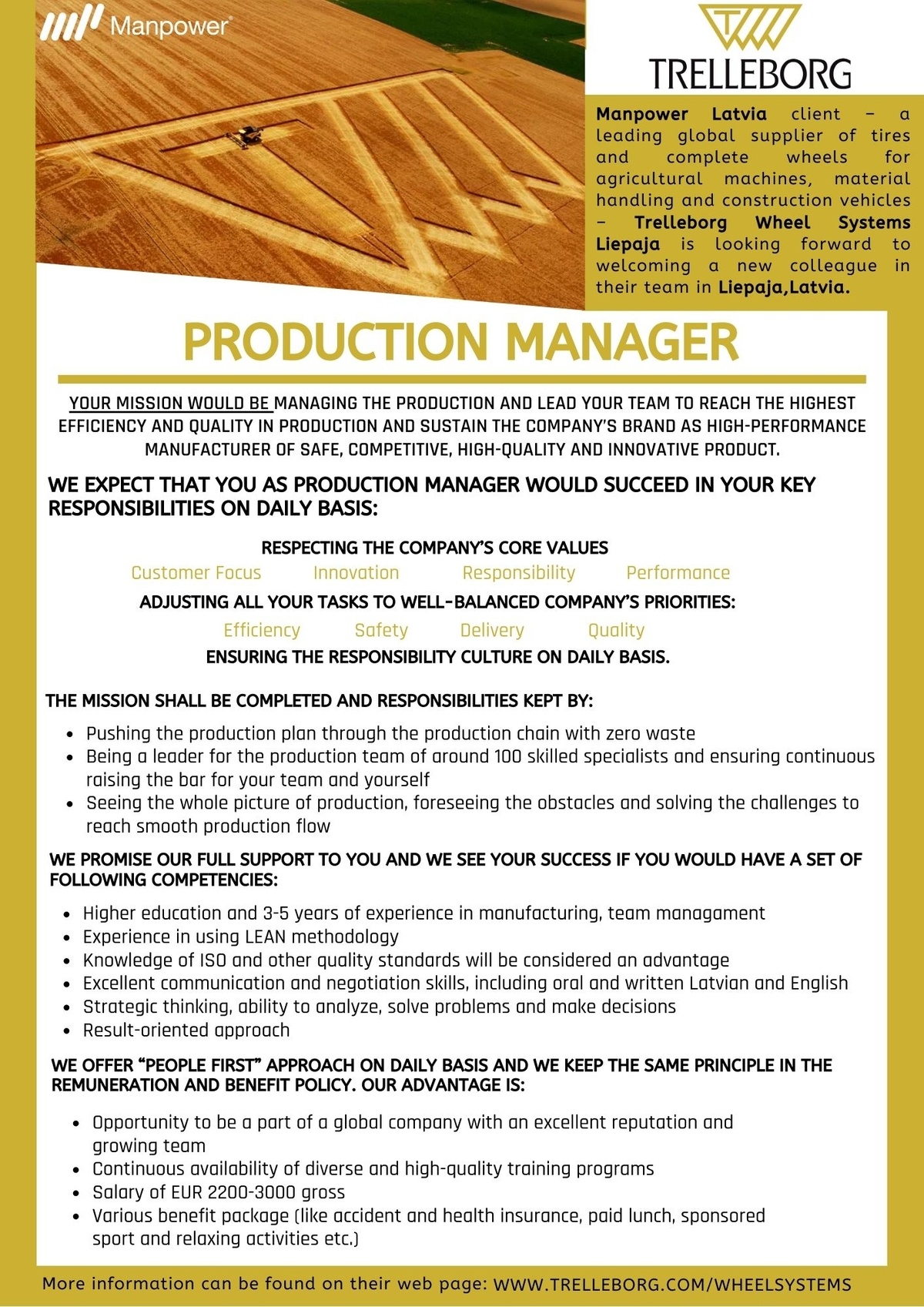 MANPOWER Production Manager