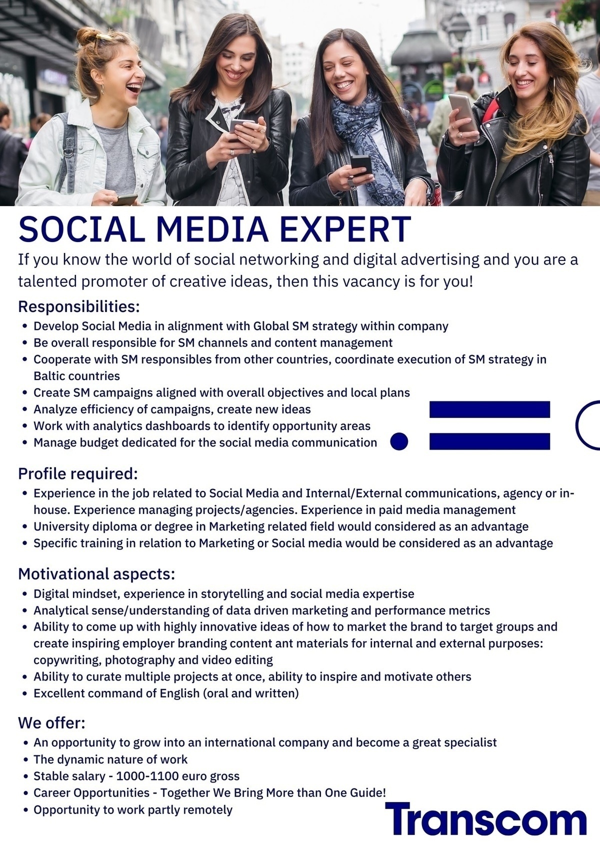 Transcom Worldwide Latvia, SIA Social Media Expert