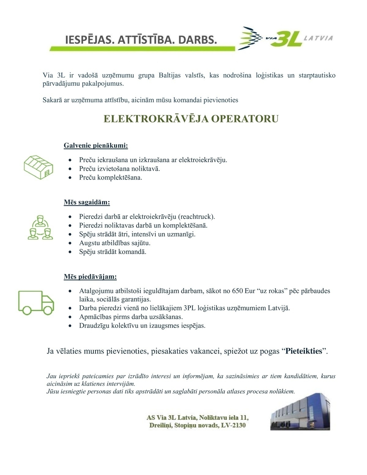 Via 3L Latvia, AS Elektrokrāvēja operators/-e