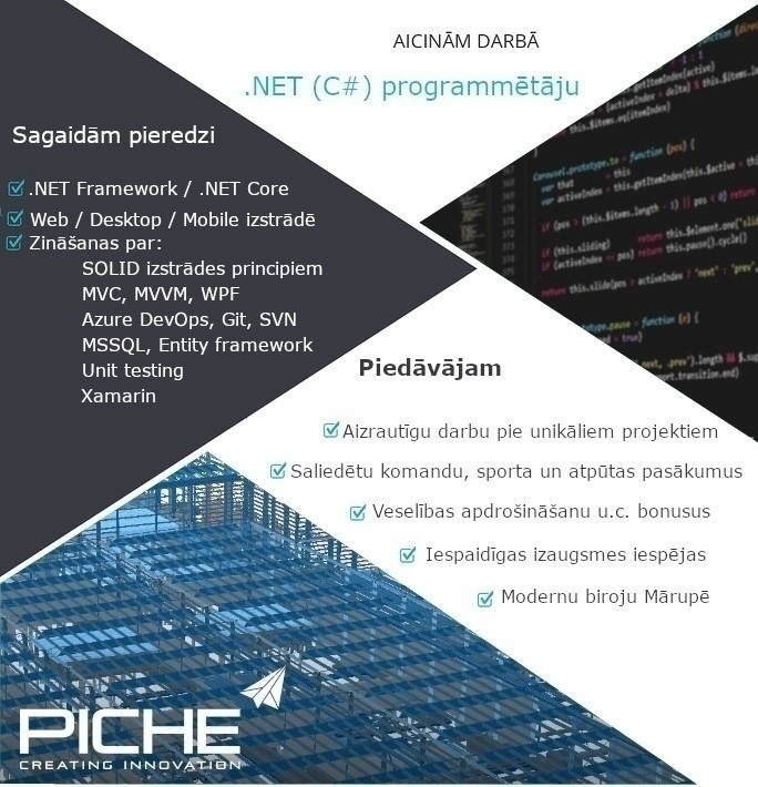 PICHE, SIA NET (C#) programmētājs/-a