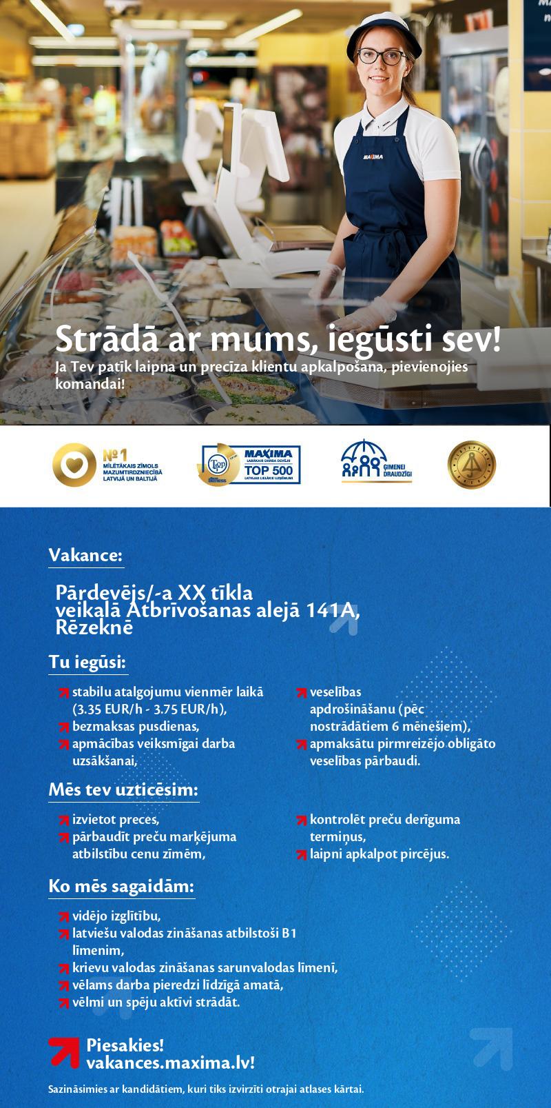 MAXIMA Latvija Pārdevējs/-a