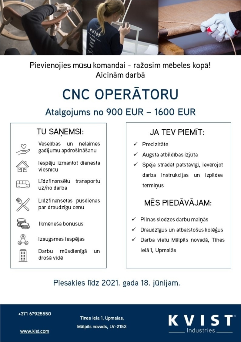KVIST, SIA CNC operators/-e