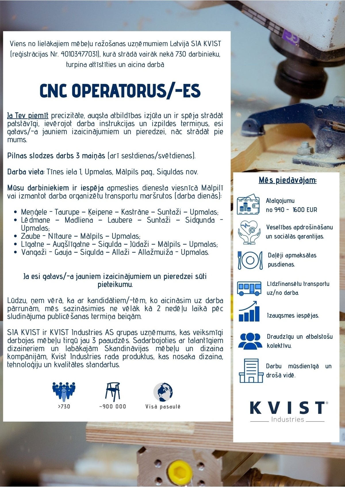 KVIST, SIA CNC OPERATORUS/-ES