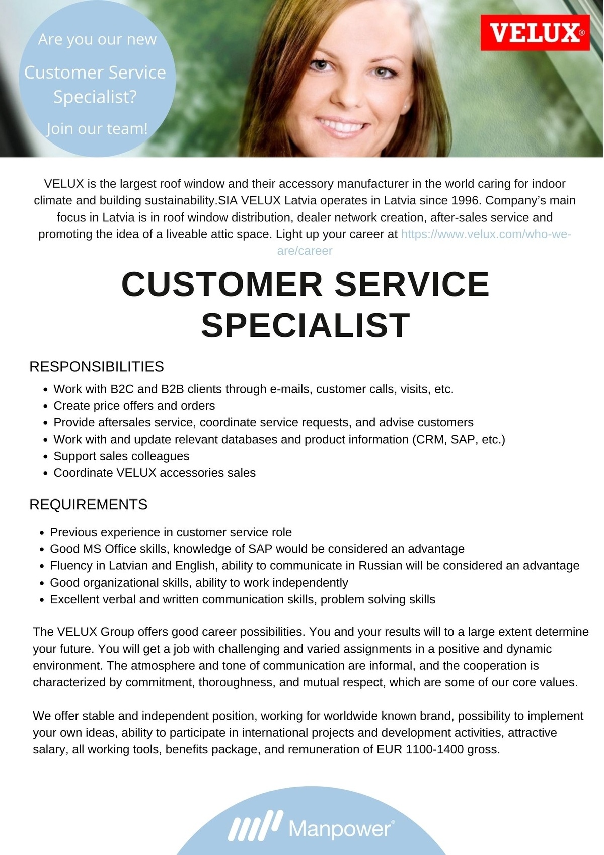 CV Market client Customer Service Specialist