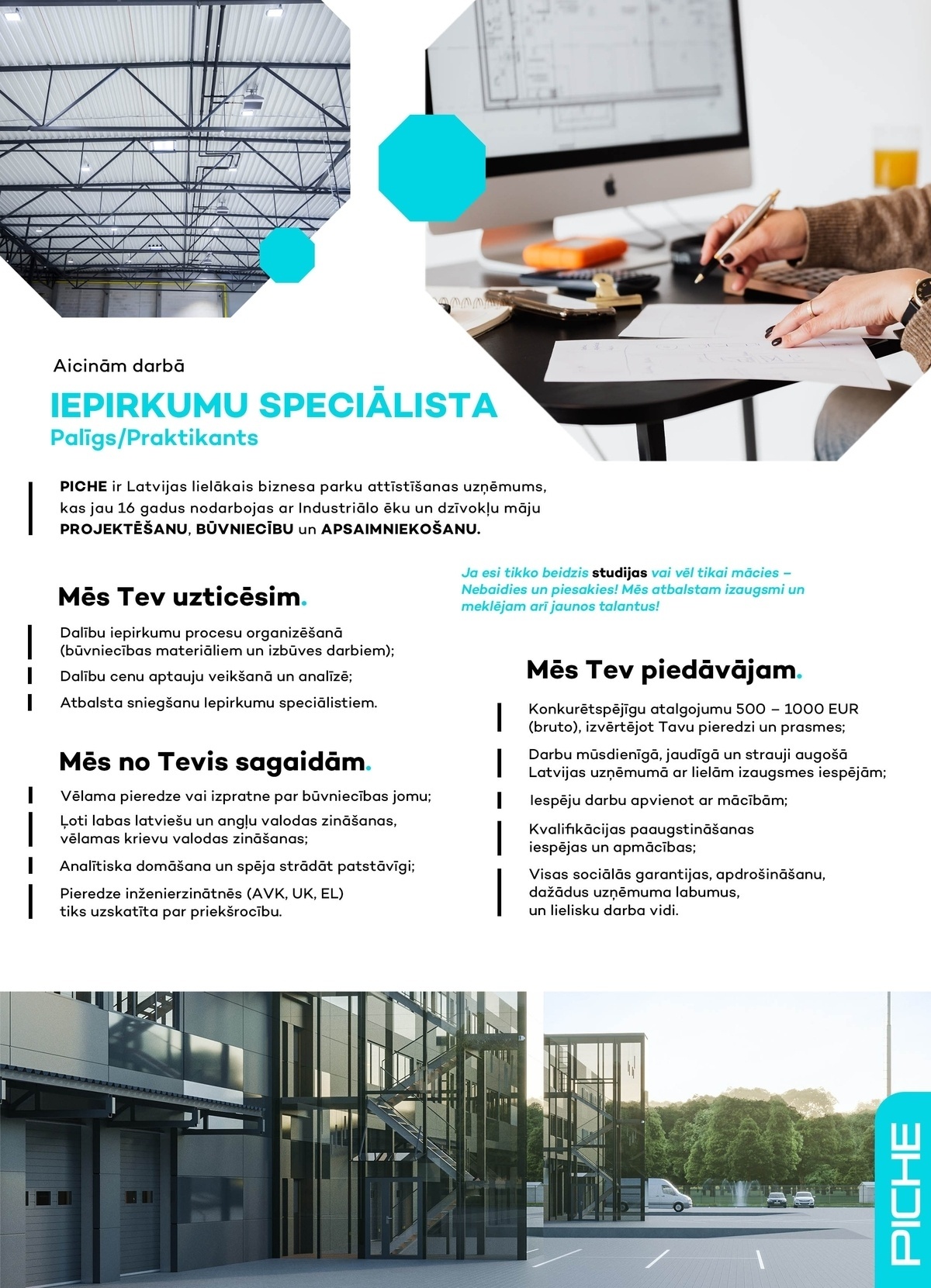 PICHE, SIA Iepirkumu speciālista palīgs(-dze) / praktikants(-e)