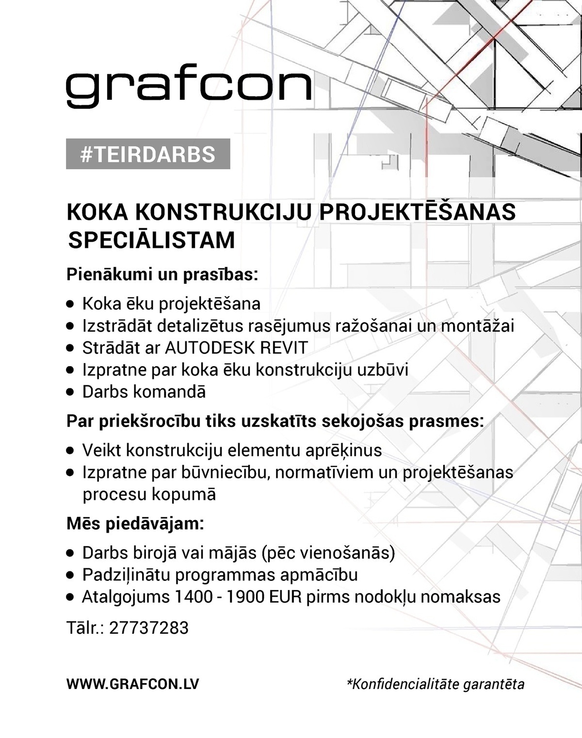 Grafcon, SIA Konstruktors(-e) / Tehniķis(-e)