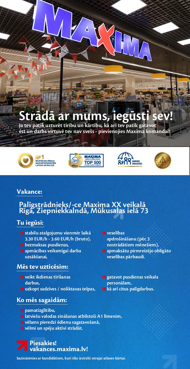 MAXIMA Latvija Palīgstrādnieks/-ce
