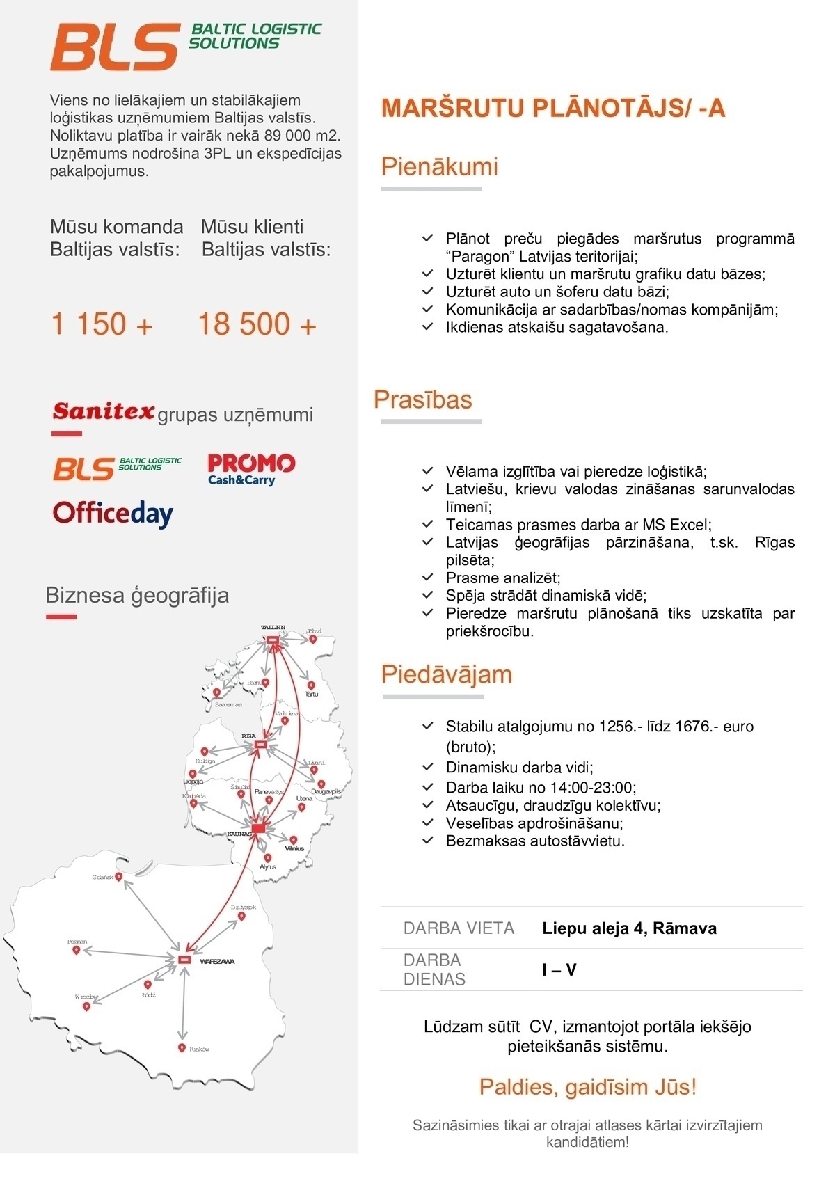 Baltic Logistic Solutions Maršruta plānotājs/-a