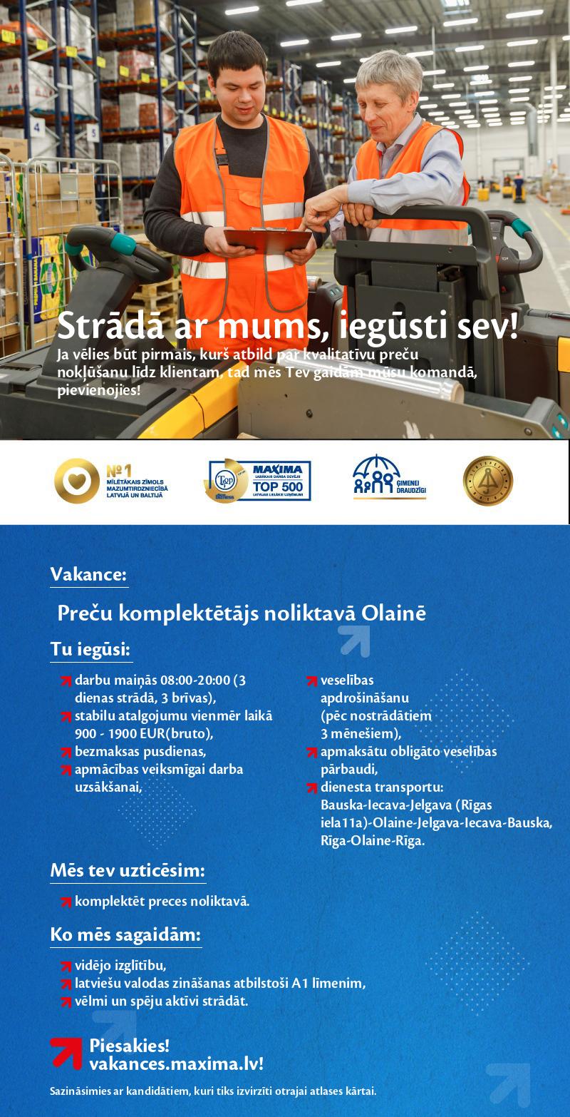 MAXIMA Latvija Preču komplektētājs/-a