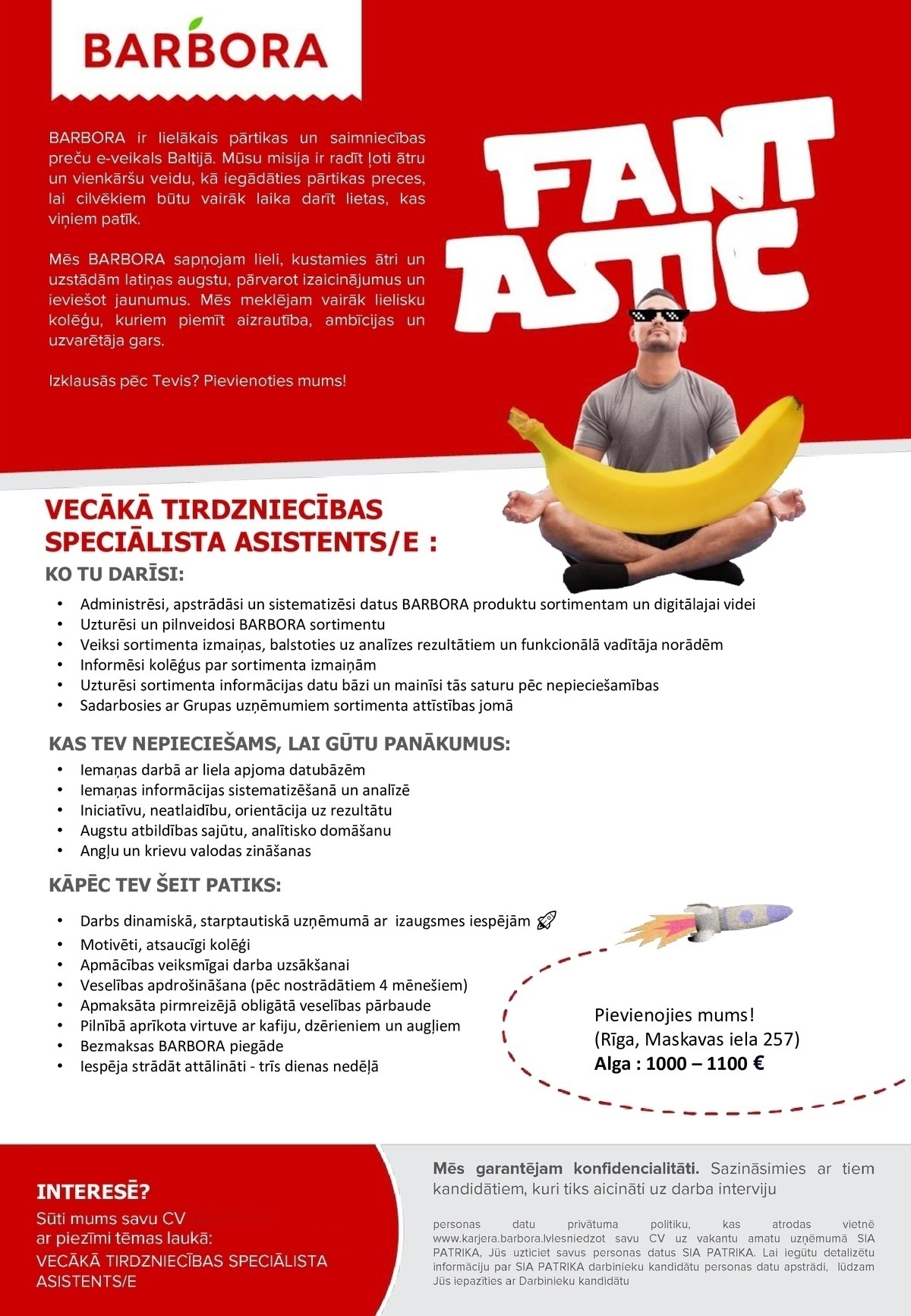 PATRIKA, SIA Vecākā tirdzniecības speciālista asistents/-e