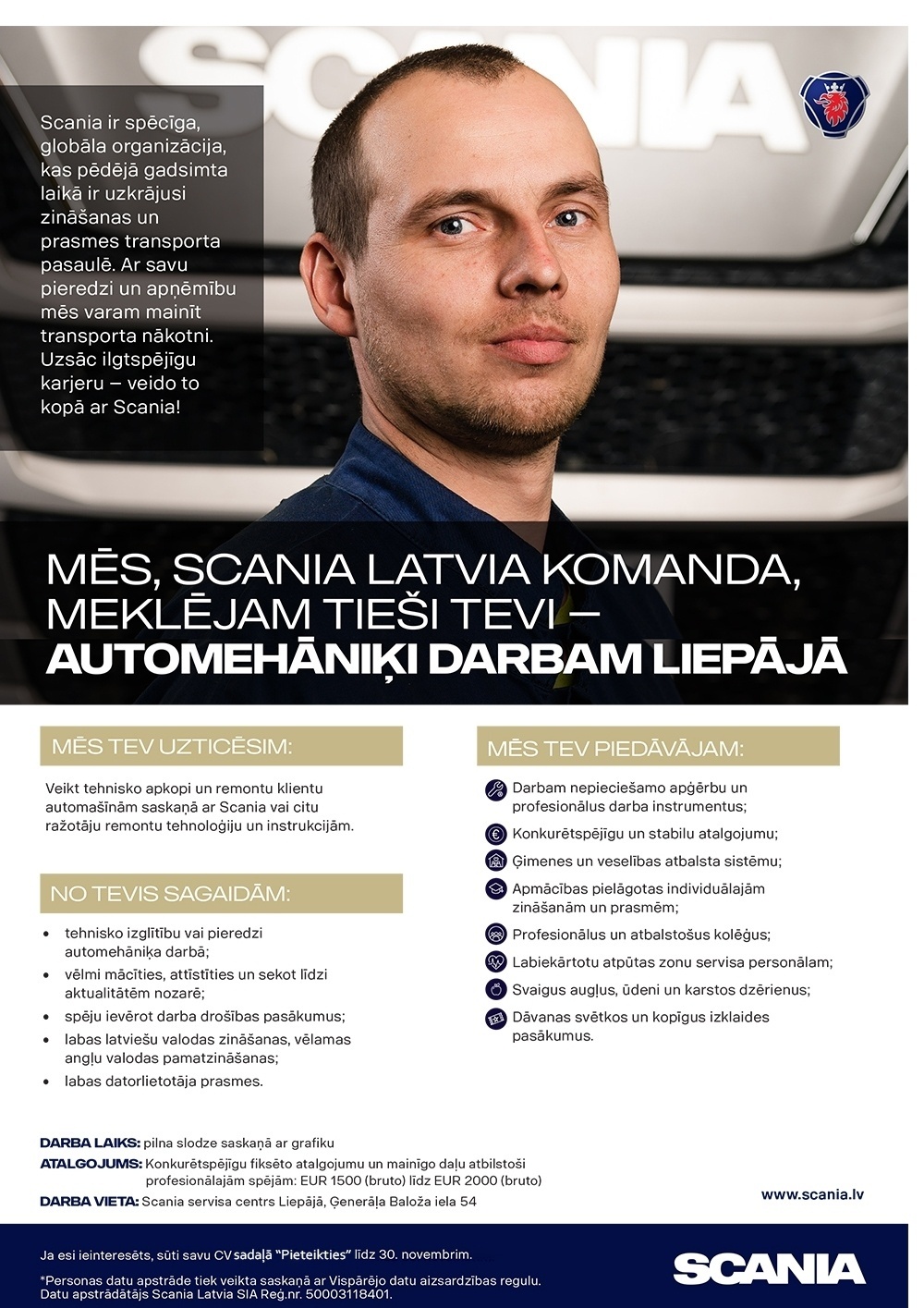 SCANIA LATVIA, SIA Automehāniķis/-e