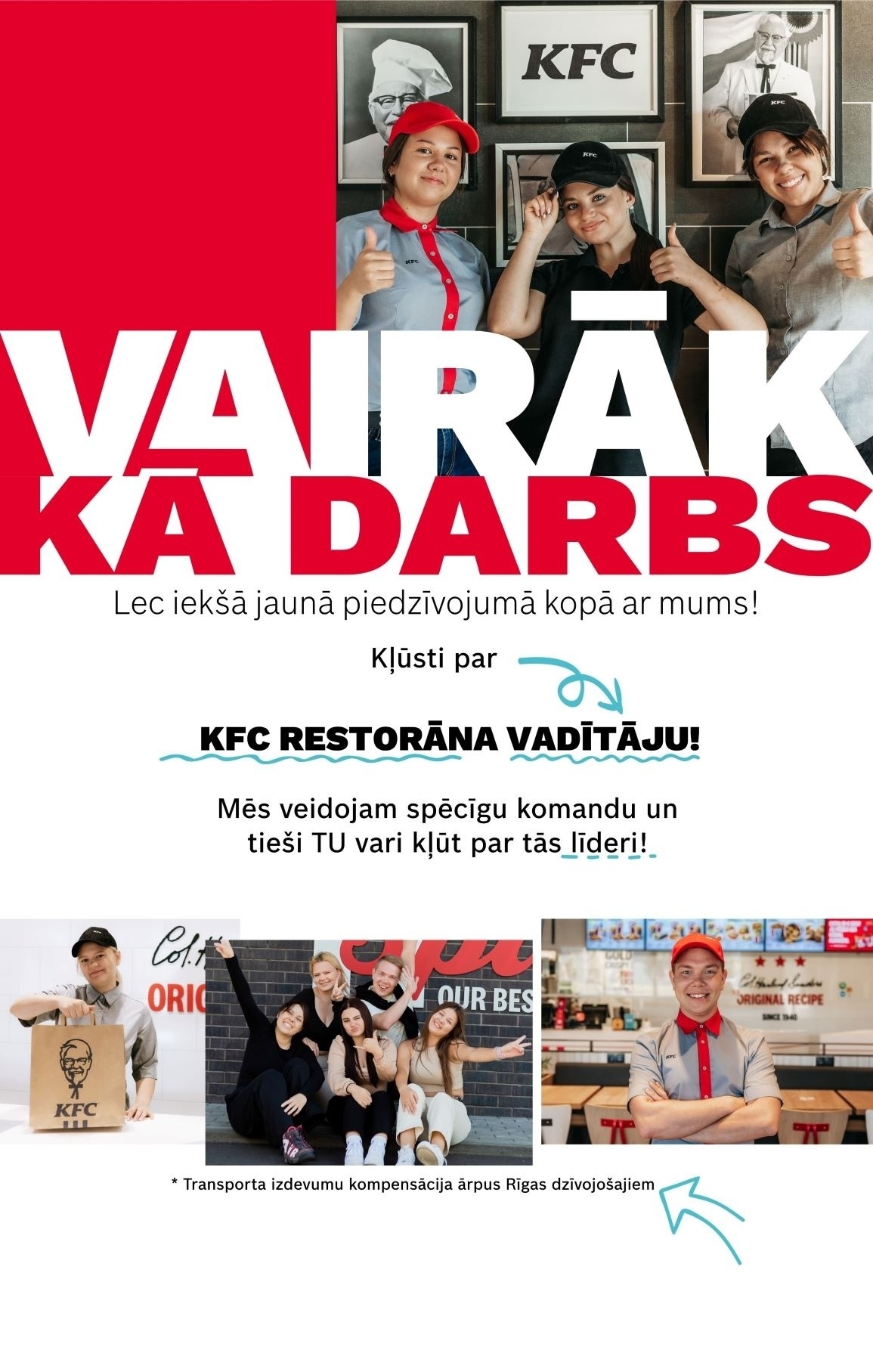 KFC "KFC" restorāna vadītājs/-a, TC Akropole Rīga