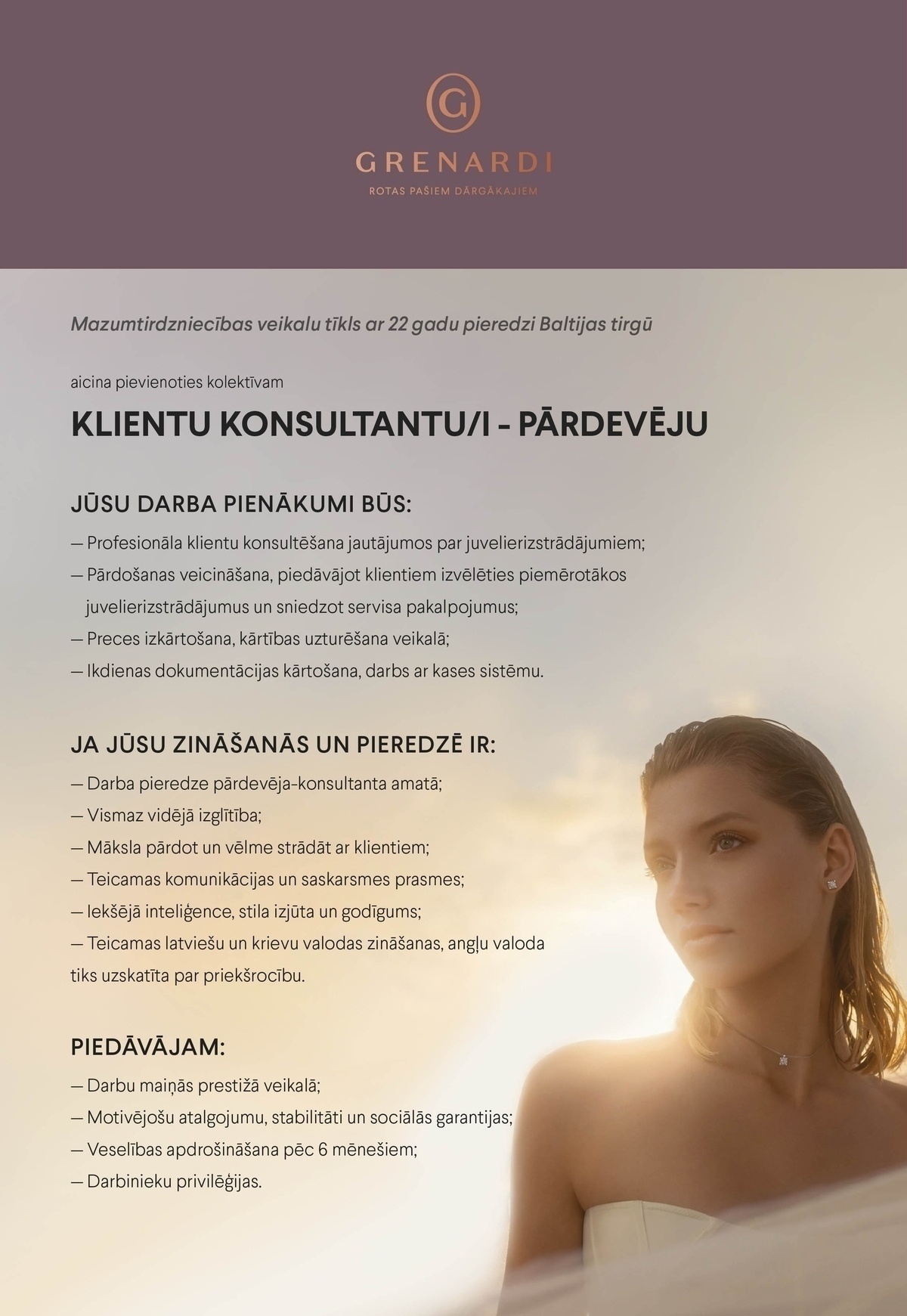 Grenardi, SIA Klientu konsultants/e - pārdevējs/a TC "Akropole Alfa"