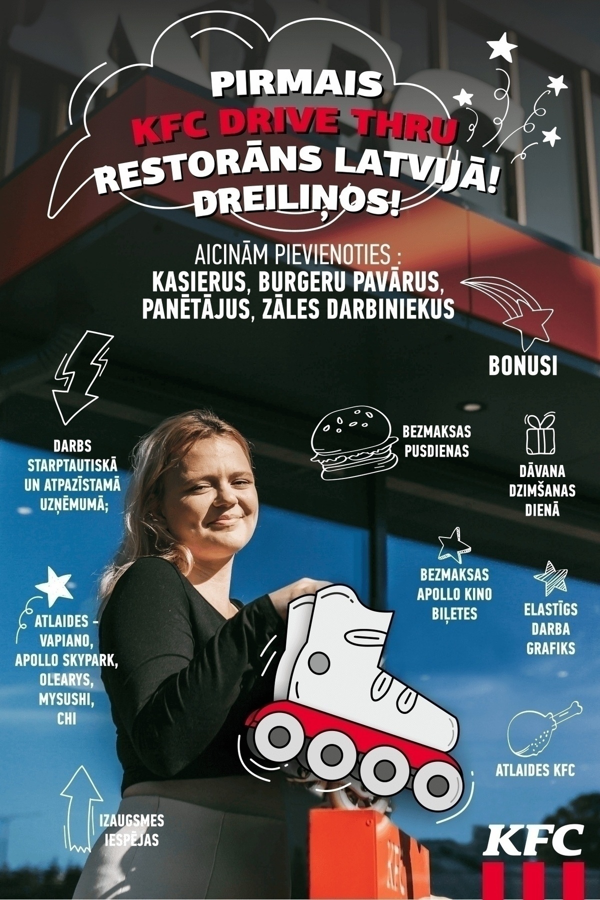 KFC Pārdevējs(-a) pirmajā "KFC Drive Thru" Latvijā