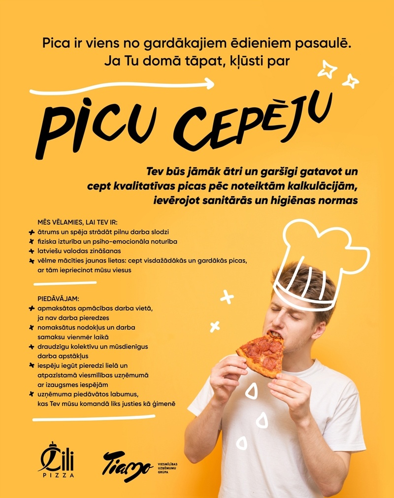 TIAMO GRUPA, SIA Picas cepējs/-a "Čili Pizza" picērijā TC "AKROPOLE"