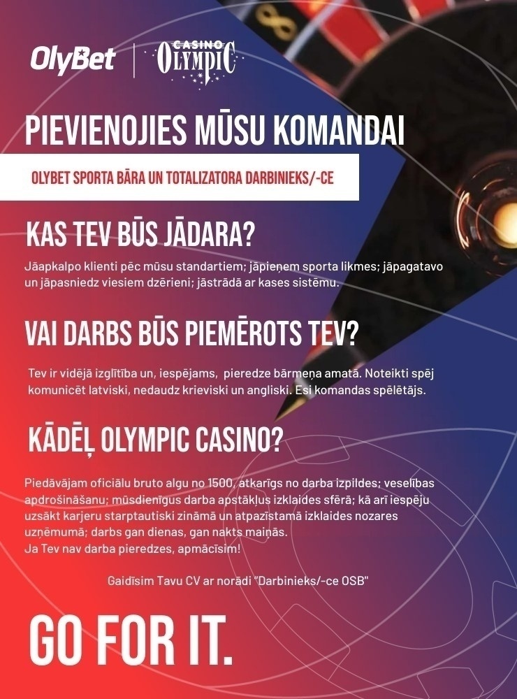 Olympic Casino Latvia, SIA Sporta bāra darbinieks/-ce "Olympic Voodoo Casino" Rīgā, Brīvības 55