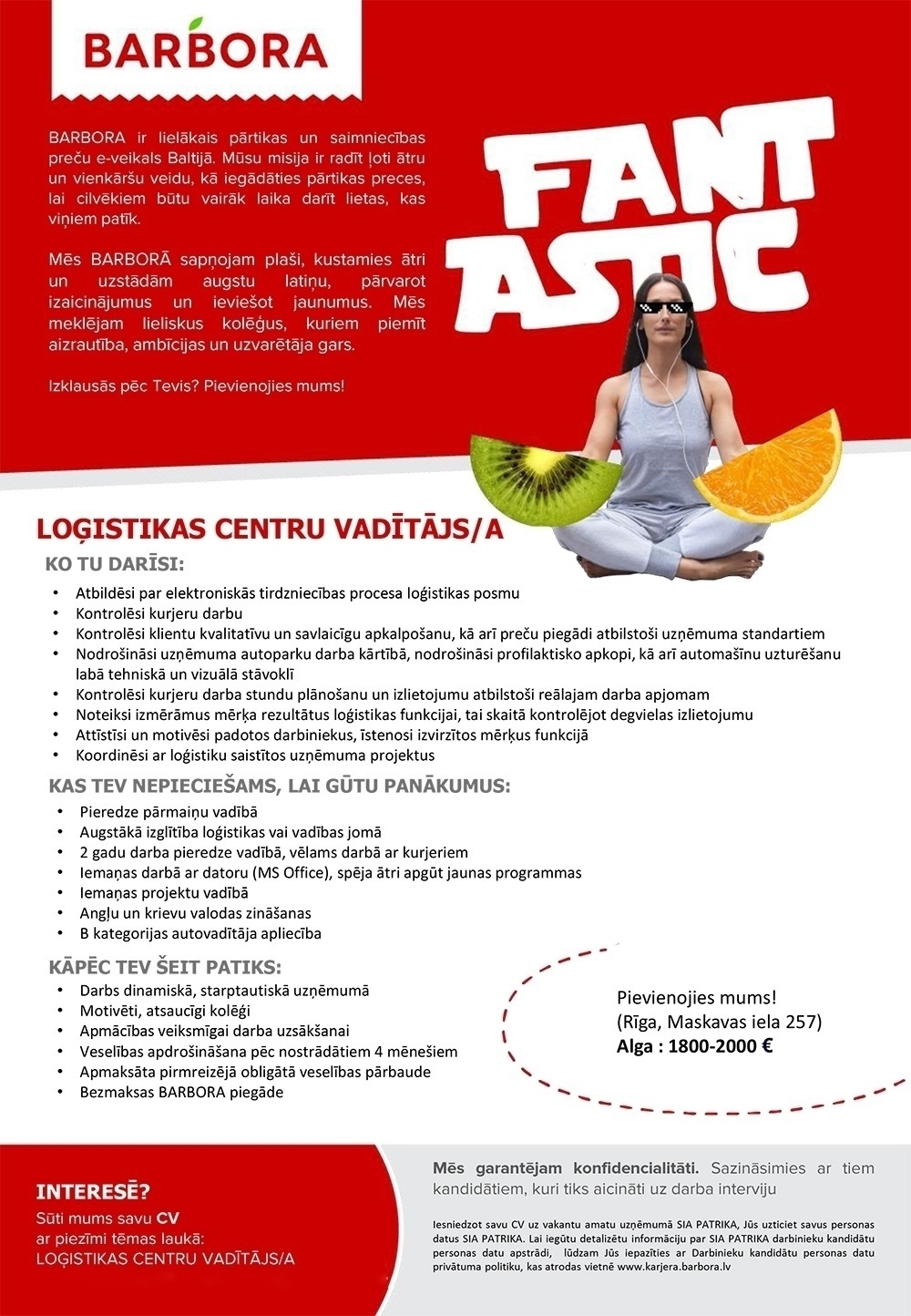 PATRIKA, SIA Loģistikas centru vadītājs/-a