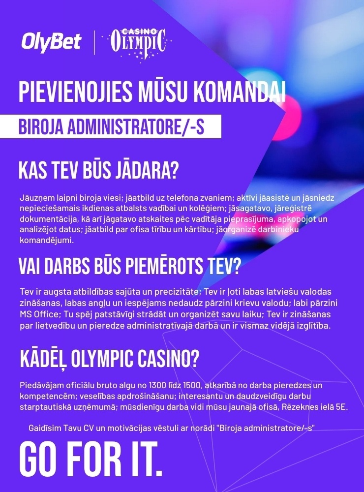 Olympic Casino Latvia, SIA Biroja administrators/-e