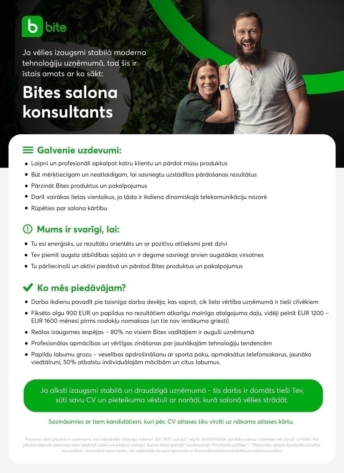 Bite Latvija, SIA "Bite" salona konsultants/-e Jūrmalā