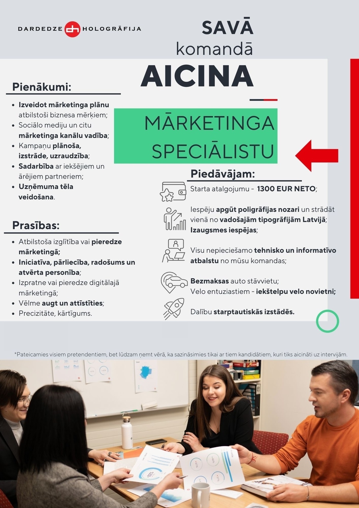 Dardedze Hologrāfija, SIA Mārketinga speciālists/-e