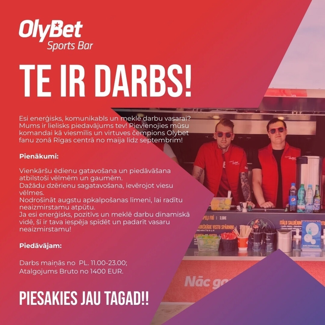 Olympic Casino Latvia, SIA Darbinieks/-ce "Olybet" fanu zonā no 2024. g. maija līdz septembrim
